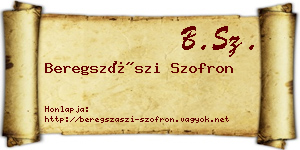 Beregszászi Szofron névjegykártya